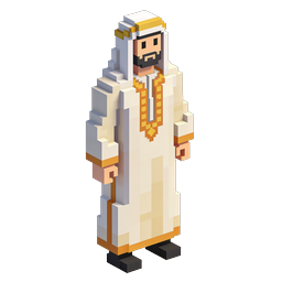 Religious King Voxel Character Icon - 3D Pixel Art