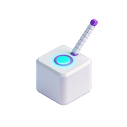 Remote Control Device with Glowing Button 3D Icon