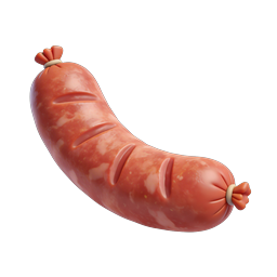 Icono de salchicha en 3D | Icono realista de carne alimentaria