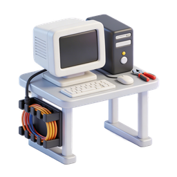 Computer Workstation Icon for Technology Projects