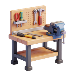 Workbench and Tools Icon for DIY Projects