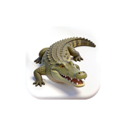 Cheerful Crocodile Icon for Nature Themes