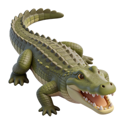 Playful Cartoon Crocodile Icon for Kids Projects