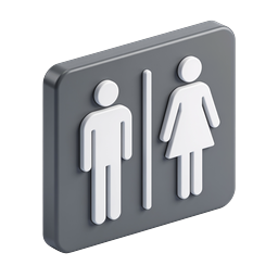 Restroom Sign Icon - Bathroom Wayfinding Symbol