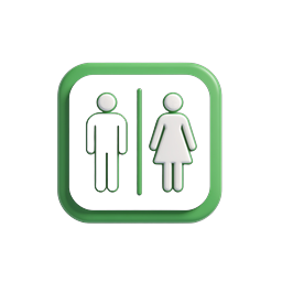 Restroom Sign Icon | Green Bathroom Symbol