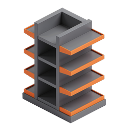 Retail Display Shelf Isometric Icon | Store Merchandising 3D
