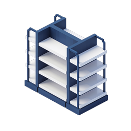 Retail Store Display Shelf Isometric Icon