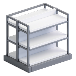 Retail Display Shelf 3D Icon - Isometric Store Fixture