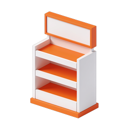 Retail Display Stand Icon | Store Fixture 3D Illustration