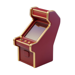 Retro Arcade Cabinet 3D Icon | Vintage Gaming Machine