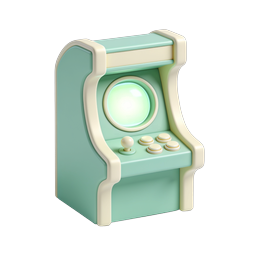 Retro Arcade Cabinet Icon – Pastel Clay Style Gaming