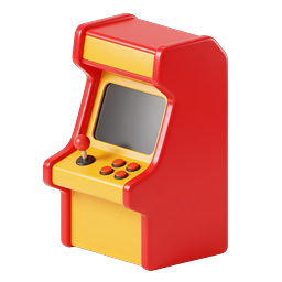 Retro Arcade Machine Icon - Classic Gaming Cabinet 3D