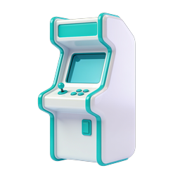 Retro-Arcade-Automat-Icon - Gaming-Cabinet im 3D-Clay-Stil
