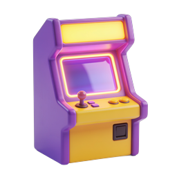 Retro Arcade Machine Icon - 3D Clay Style Gaming Cabinet