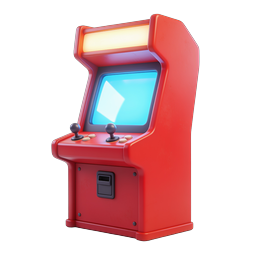 Retro Arcade Machine Clay Style 3D Icon