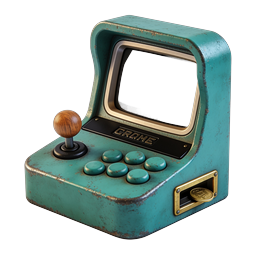 Retro Arcade Machine Icon - Vintage Teal Gaming Cabinet