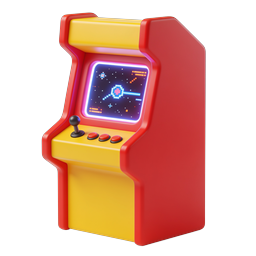 Retro Arcade Machine Icon - Classic Gaming Cabinet 3D