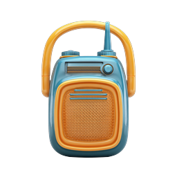 Retro Boombox Radio Icon - 3D Clay Style Music Player