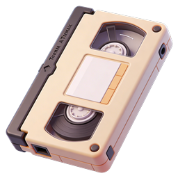 Retro Cassette Tape Icon - Vintage Audio 3D