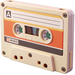 Retro Audio Cassette Tape 3D Icon
