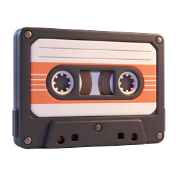 Icona cassetta retro - Media audio 3D vintage