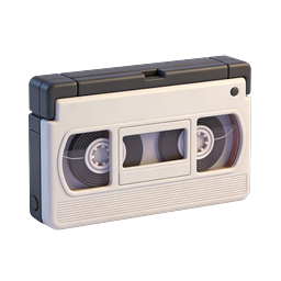 Retro Cassette Tape Icon - Vintage Audio Player