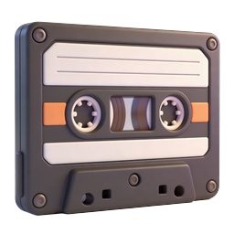 Retro Cassette Tape Icon - Vintage Audio 3D Illustration