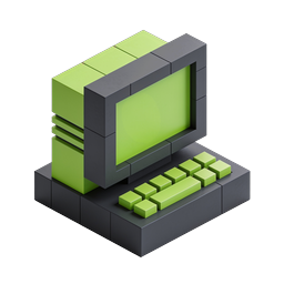 Retro Desktop Computer 3D Isometric Icon