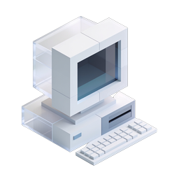 Retro Desktop Computer Isometric Icon | Vintage PC 3D