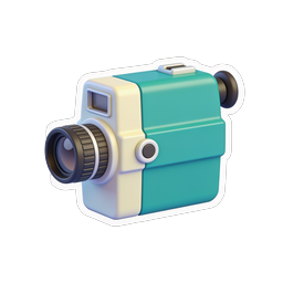 Retro Film Camera Icon - Vintage Cinema 3D Illustration