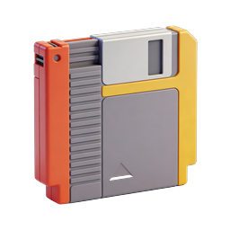 Retro 3D Floppy Disk Save Icon - Classic Data Storage