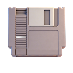 Retro Game Cartridge Icon - Classic SNES Style 3D