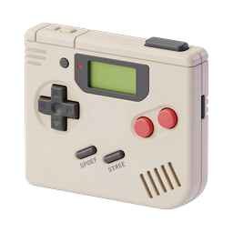 Retro Handheld Game Console 3D Icon