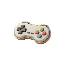 Retro Game Controller 3D Icon - Classic Gaming Pad