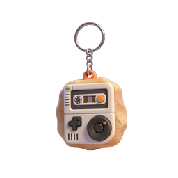 Ícone de chaveiro Gameboy retrô – design estilo clay 3D