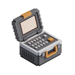 Retro Pixel Computer Isometric Icon