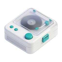 Retro Record Player Turntable 3D Icon