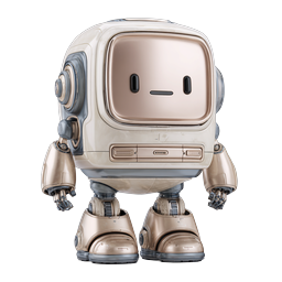 Friendly Retro Robot Character 3D Icon