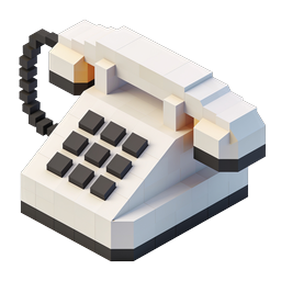 Retro Push-Button Telephone Isometric 3D Icon