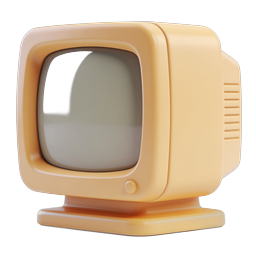 Icon Retro-Fernseher – Vintage-TV-3D-Illustration