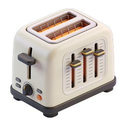 Retro Toaster Icon - 3D Kitchen Appliance
