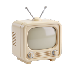 Retro TV Icon - Vintage Television 3D Illustration
