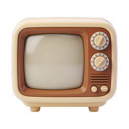 Retro TV Icon - Vintage Television 3D Render