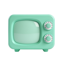 Icône de TV Rétro - Téléviseur 3D Vert Menthe