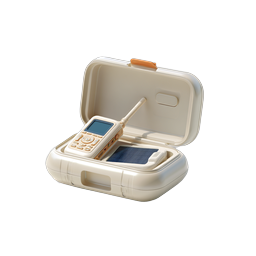 Retro Walkie Talkie Carrying Case Icon - 3D Tech