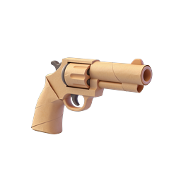 Icono 3D de revólver - gráfico de arma estilo clay