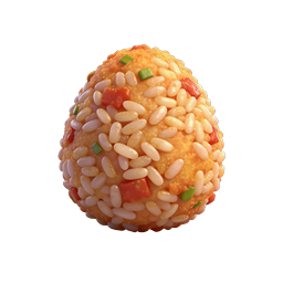 Реалистичная иконка рисового шарика - 3D-визуализация еды