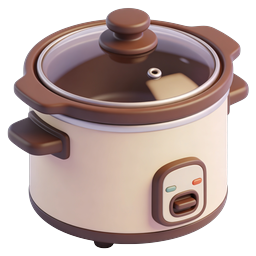3D Rice Cooker Kitchen Appliance Icon | Realistic Design