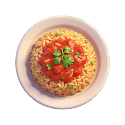 Rice with Tomato Sauce 3D Food Icon