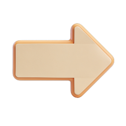 3D Right Arrow Icon - Directional Navigation